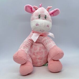 First and Main Jingles Pink Giraffe 9" Plush Rattle Sitting Baby Stuffed Toy